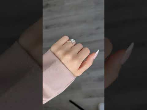 1.58 Carats Lab Grown Round Brilliant Cut Micropaved Halo Side Stones Diamond Engagement Ring