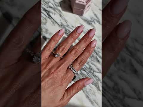 1.19 Carats Lab Grown Oval Cut Spaced Side Stones Diamond Engagement Ring