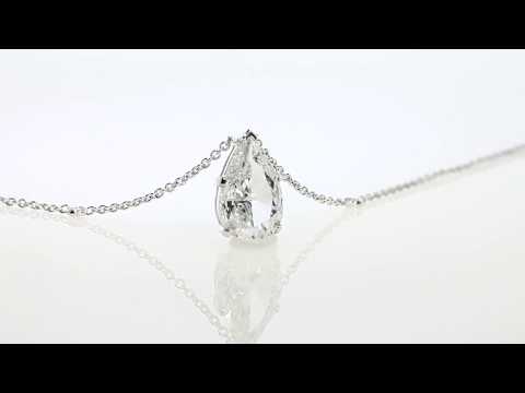 2.02 ct Pear Shape Diamond Solitaire Pendant Necklace