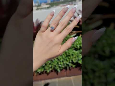 3.19 Carats Lab Grown Round Brilliant Cut Two Tone Solitaire Hidden Halo Diamond Engagement Ring