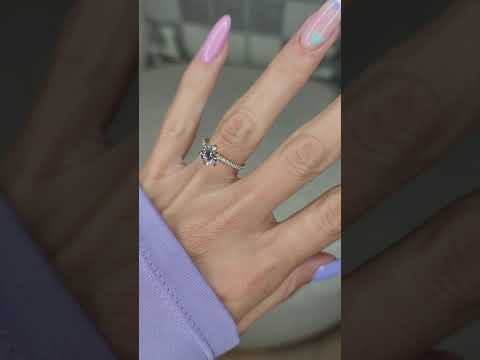 2 Carats Lab Grown Round Brilliant Cut Micropave Side Stones Accented Prongs Diamond Engagement Ring in Rose Gold